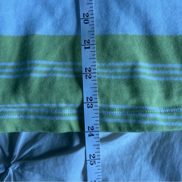 Maeve By Anthropologie Vintage Small Green and White Striped Polo Shirt - Picture 4 of 7